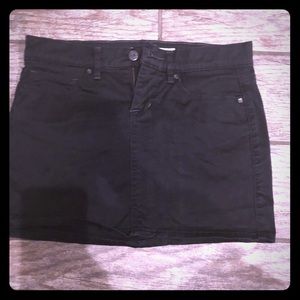 Black Denim (With Stretch) Mini Skirt
